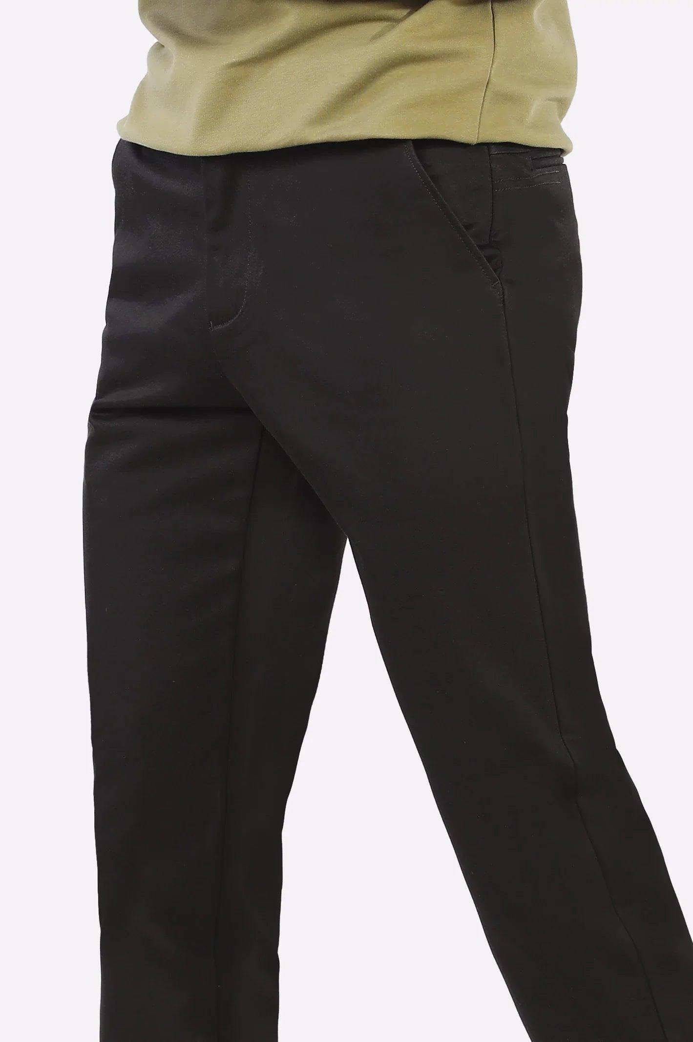 Premium Black Cotton Chinos Pant WEARTOWEAR