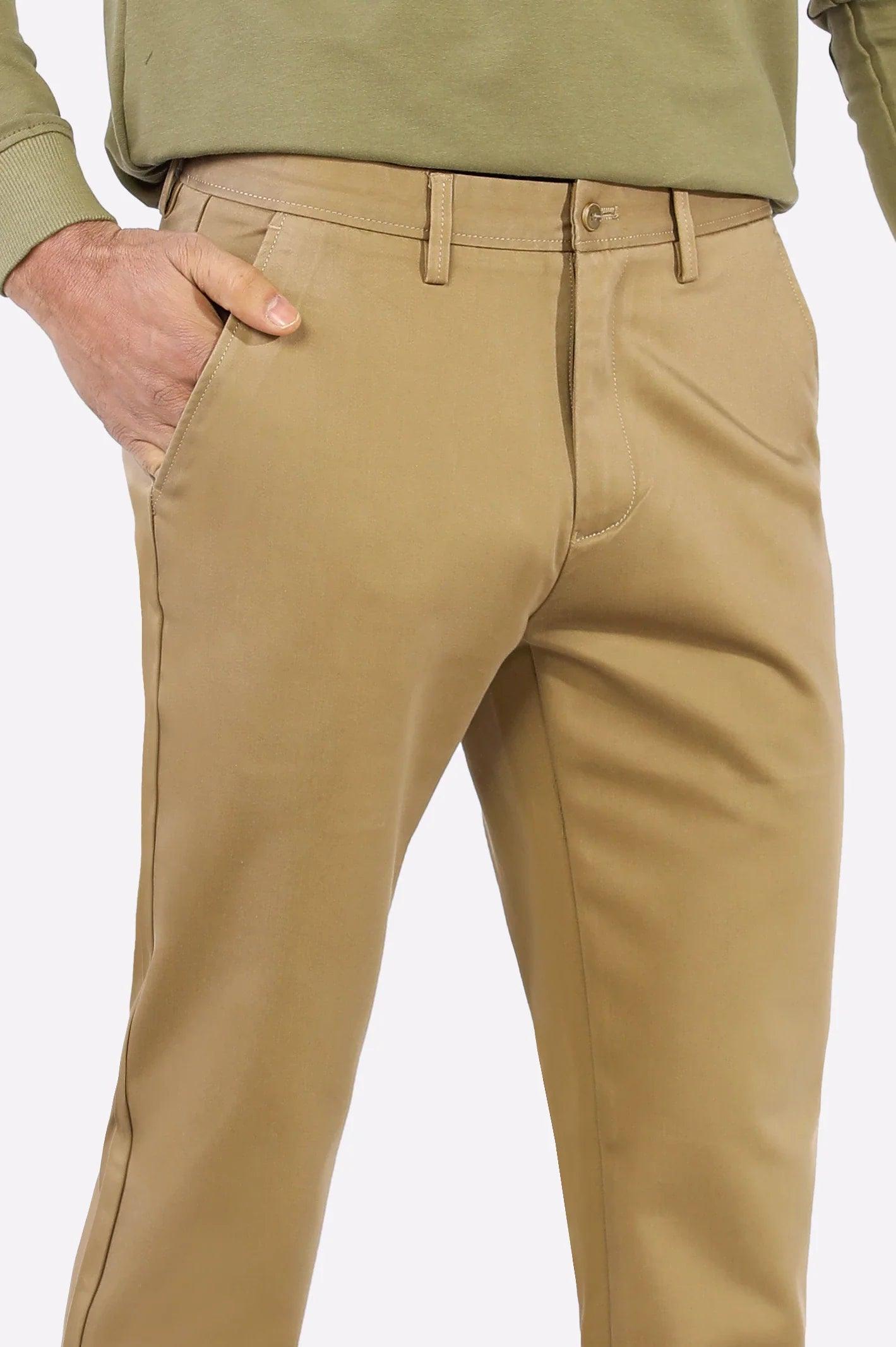 Premium Dark Khaki Cotton Chinos Pant WEARTOWEAR