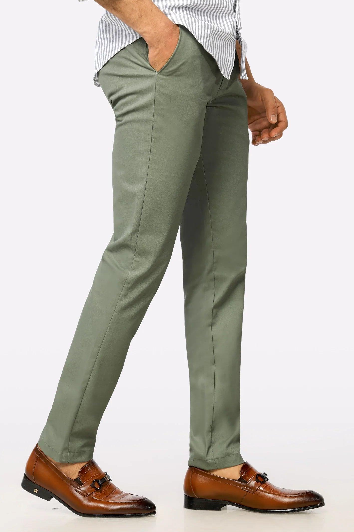 Premium Light Green Cotton Chinos Pant WEARTOWEAR