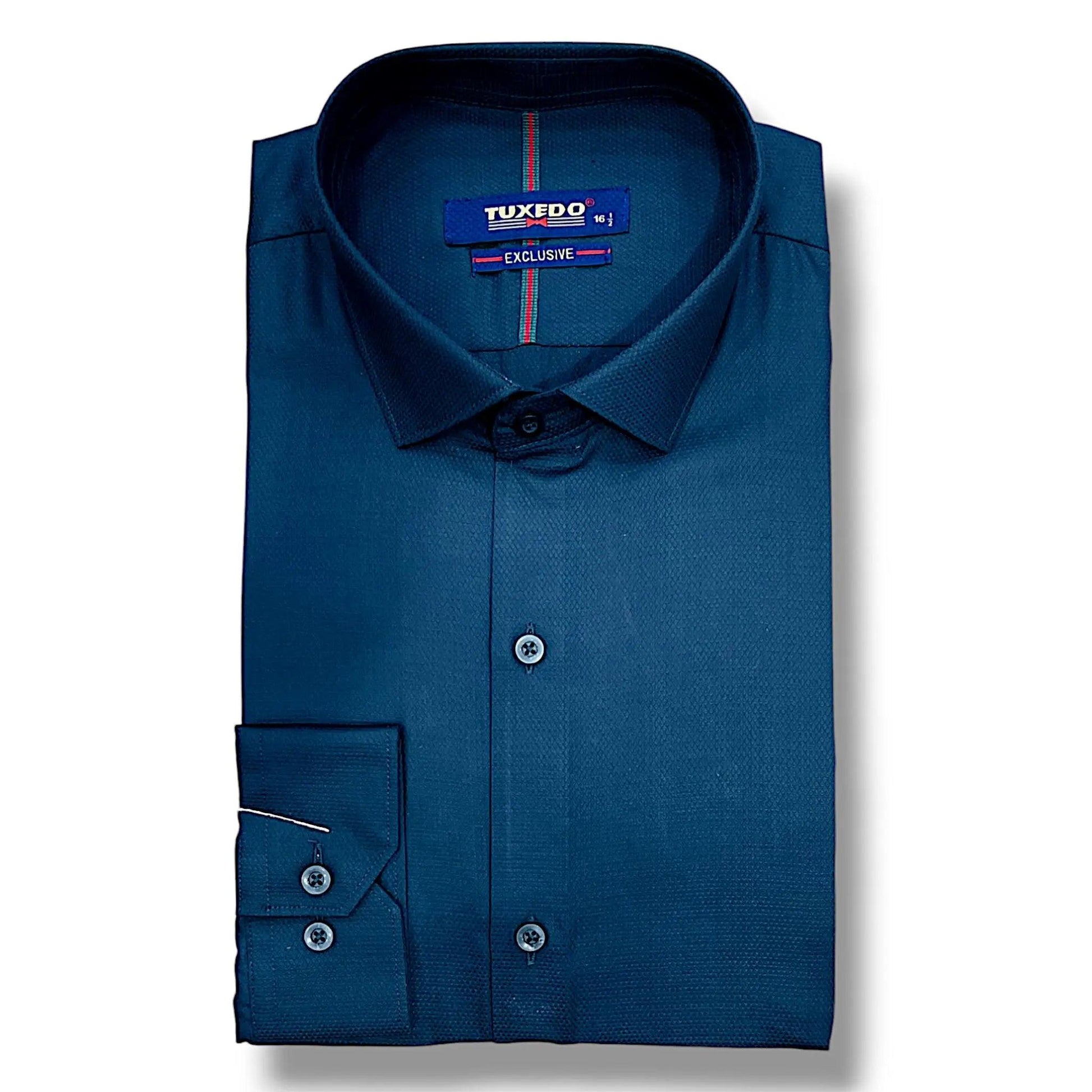  Blue Textured Formal Shirt