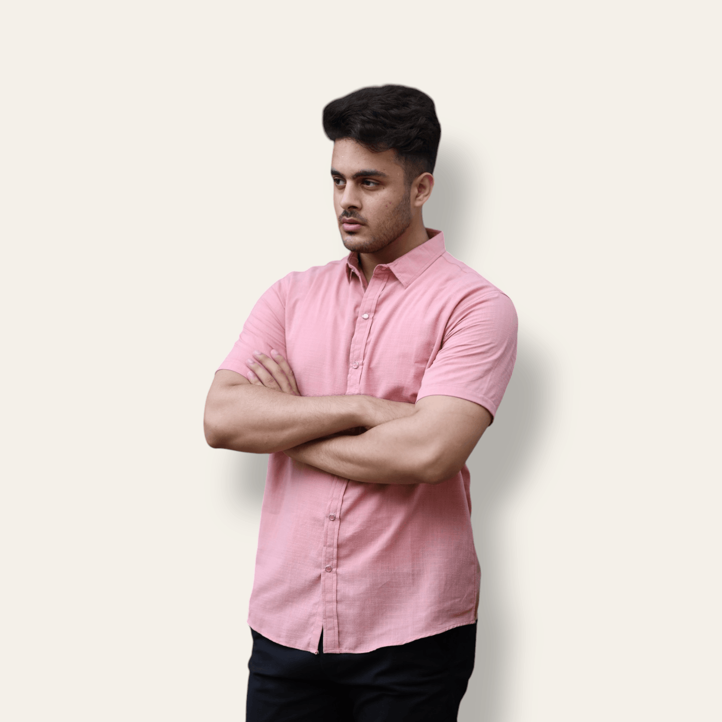 Pink Casual Shirt Half Sleeve WEARTOWEAR