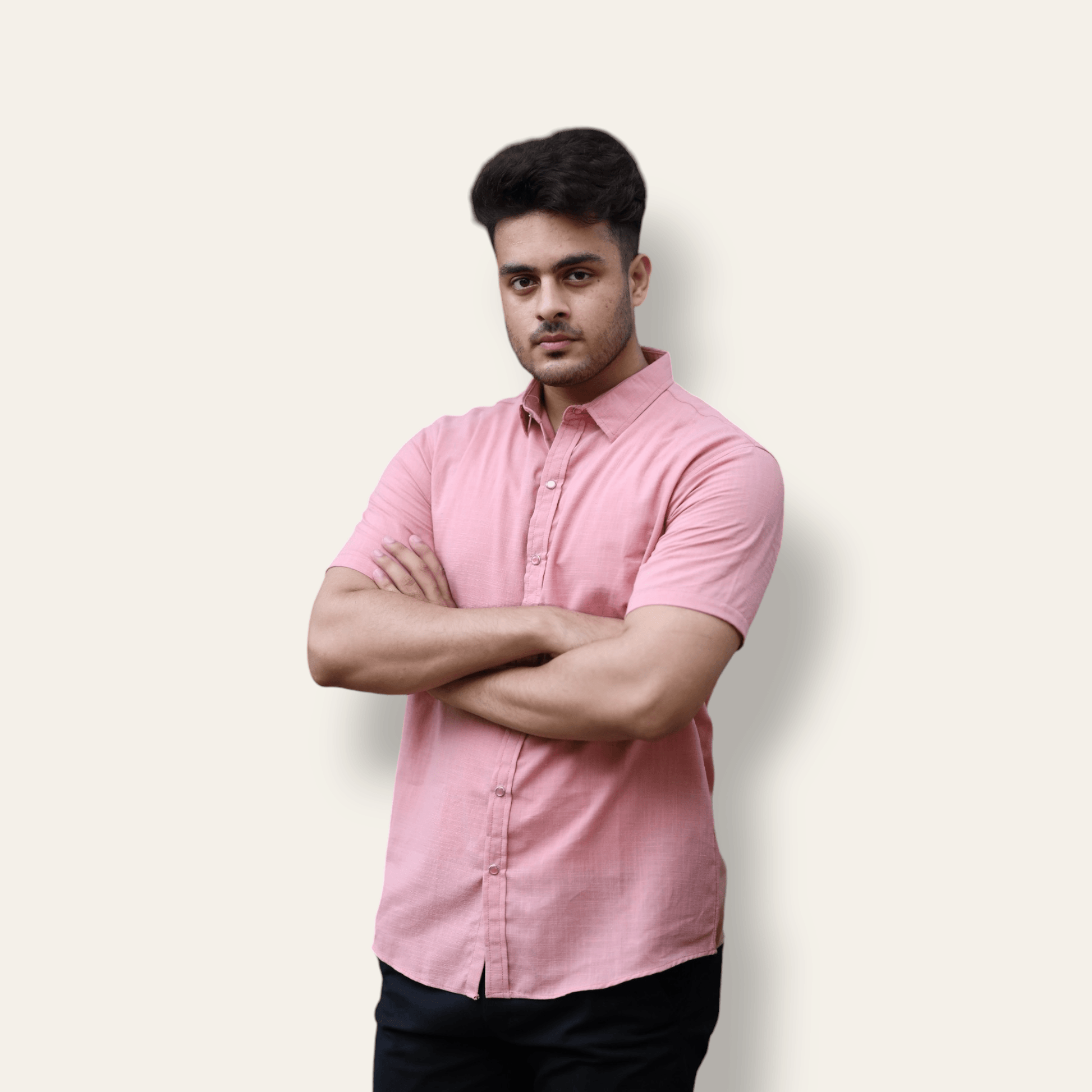 Pink Casual Shirt Half Sleeve WEARTOWEAR