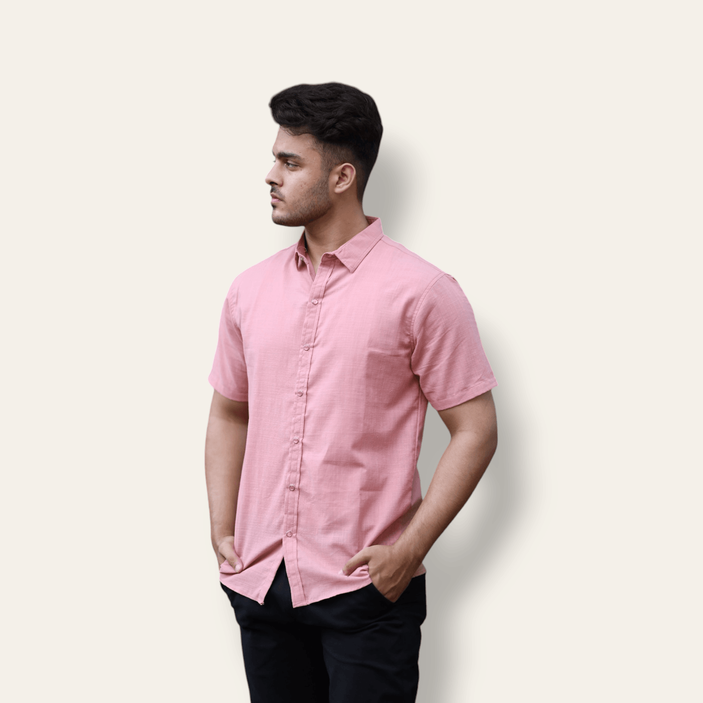 Pink Casual Shirt Half Sleeve WEARTOWEAR