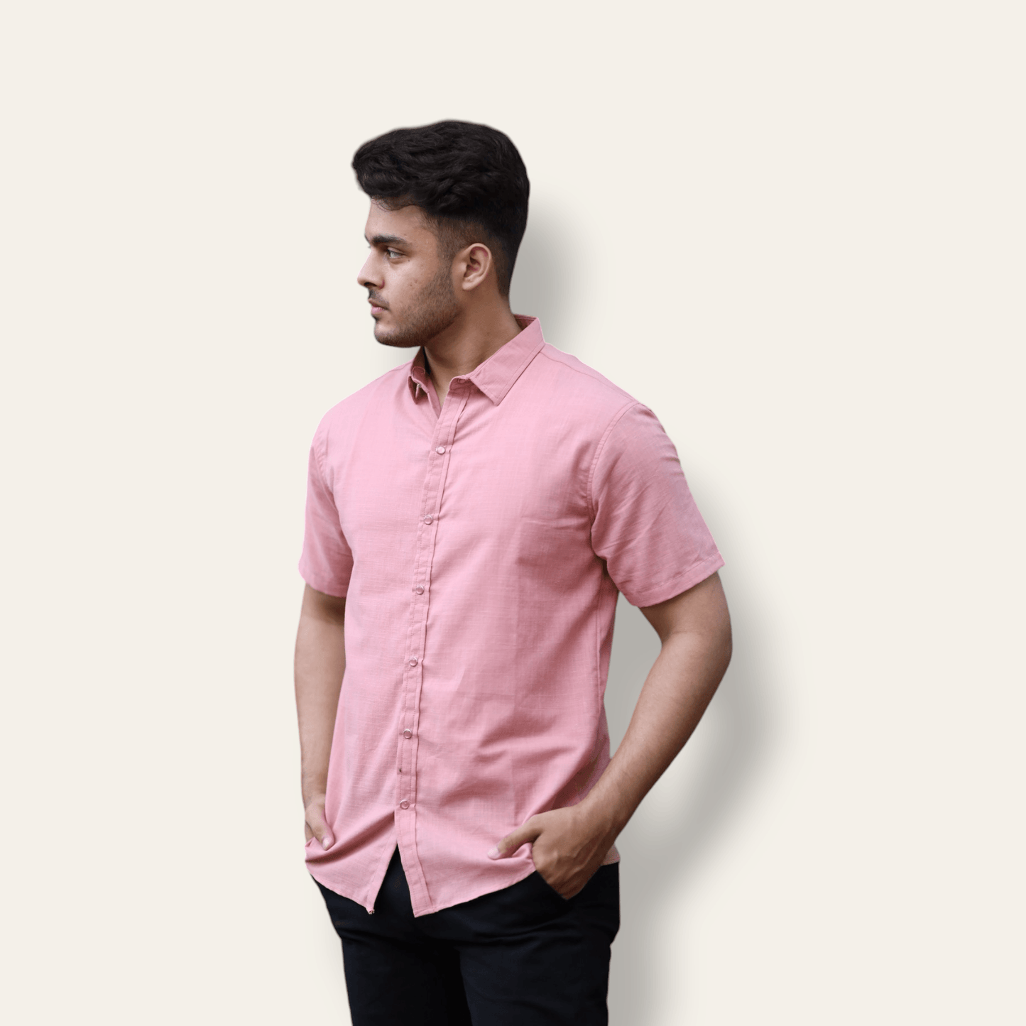 Pink Casual Shirt Half Sleeve WEARTOWEAR