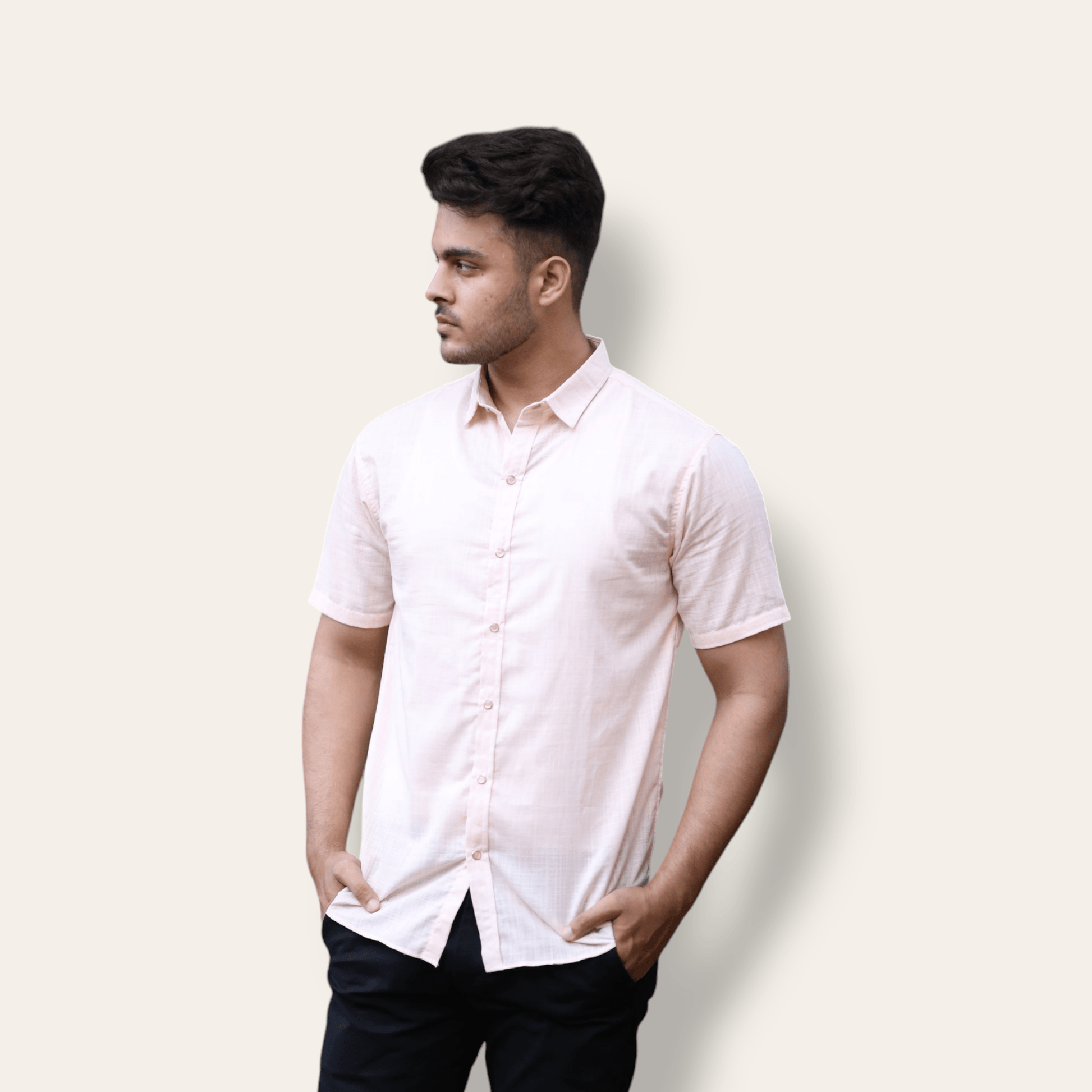 Peach Casual Shirt Half Sleeve WEARTOWEAR