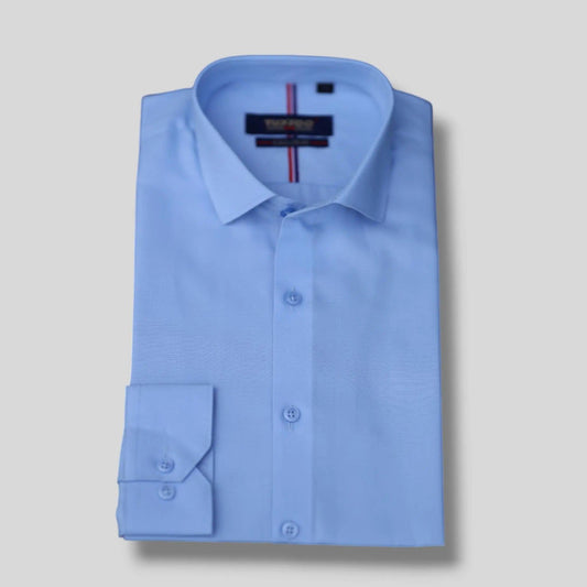 Sky Blue Textured Formal Shirt My Store